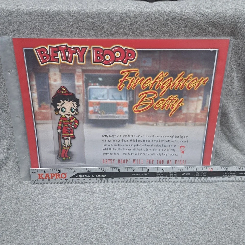 Betty Boop‎ Patch Firefighter Betty Clothing Bag Patch Collectible Vintage New